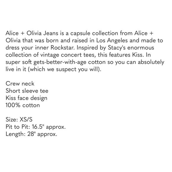 NWOT Alice + Olivia Milo Kiss t shirt, Xs/Sm, $159 A43 - Picture 5 of 5